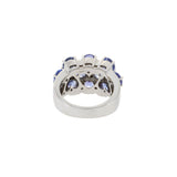 Estate 14KT White Gold Tanzanite And Diamond Cluster Ring