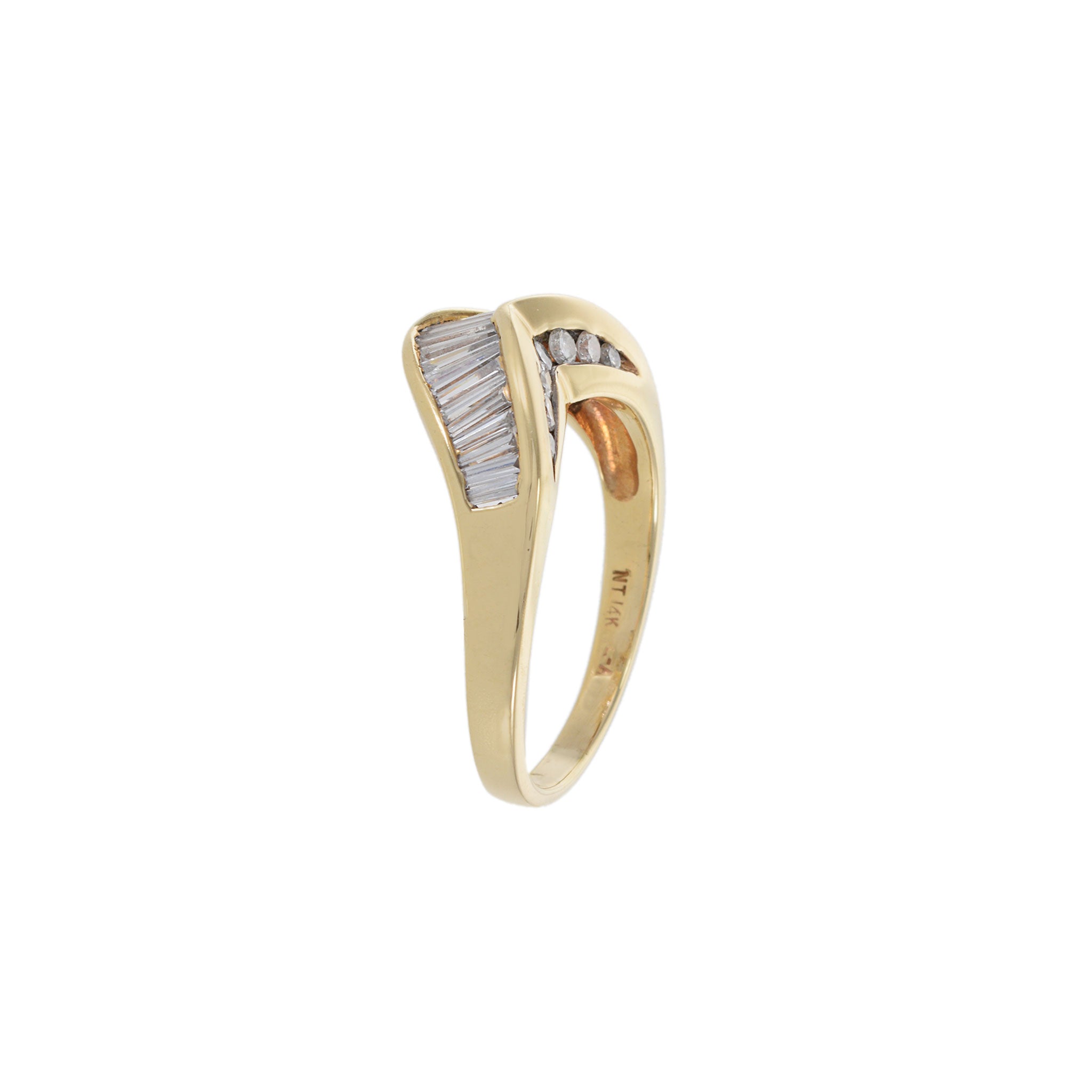 Vintage 1980s 14KT Yellow Gold Diamond Band