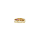 14KT Yellow Gold Multi Colored Sapphire And Diamond Band