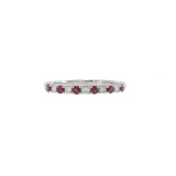 14KT White Gold Ruby and Diamond Half-Eternity Band