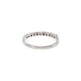 14KT White Gold Ruby and Diamond Half-Eternity Band