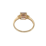 14KT Yellow Gold Square Garnet and Diamond Ring