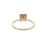 14KT Yellow Gold Square Cut Garnet and Diamond Pavé Ring