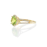 14KT Yellow Gold Peridot and Diamond Ring