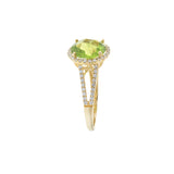 14KT Yellow Gold Peridot and Diamond Ring