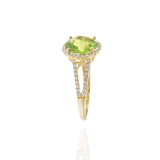 14KT Yellow Gold Peridot and Diamond Ring