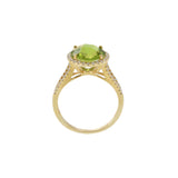 14KT Yellow Gold Peridot and Diamond Ring