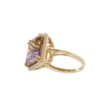 Ametrine and Diamond Halo Ring in 14K Yellow Gold