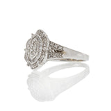 Estate 14KT White Gold Deco Style Diamond Ring