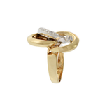 14KT Yellow and White Gold Retro Era Interlocking Diamond Ring