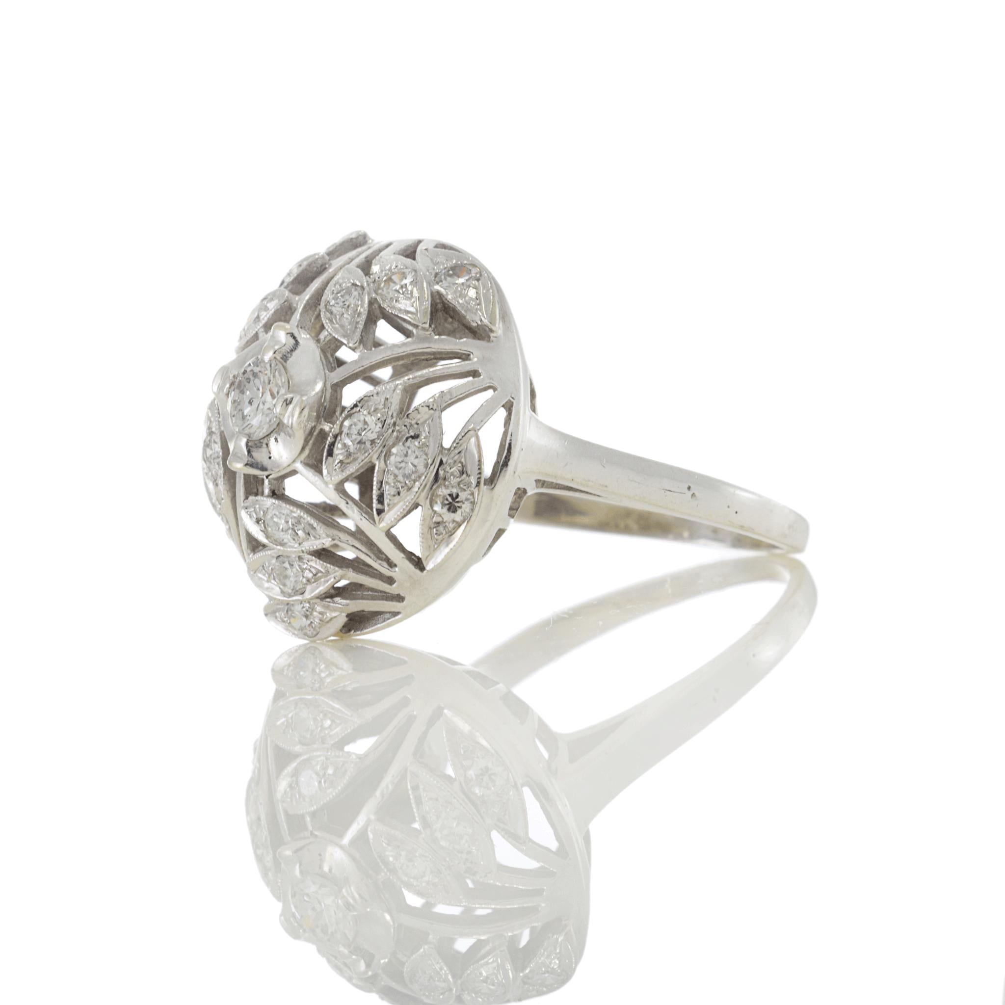 Vintage Retro Era Fancy Dome Diamond Ring