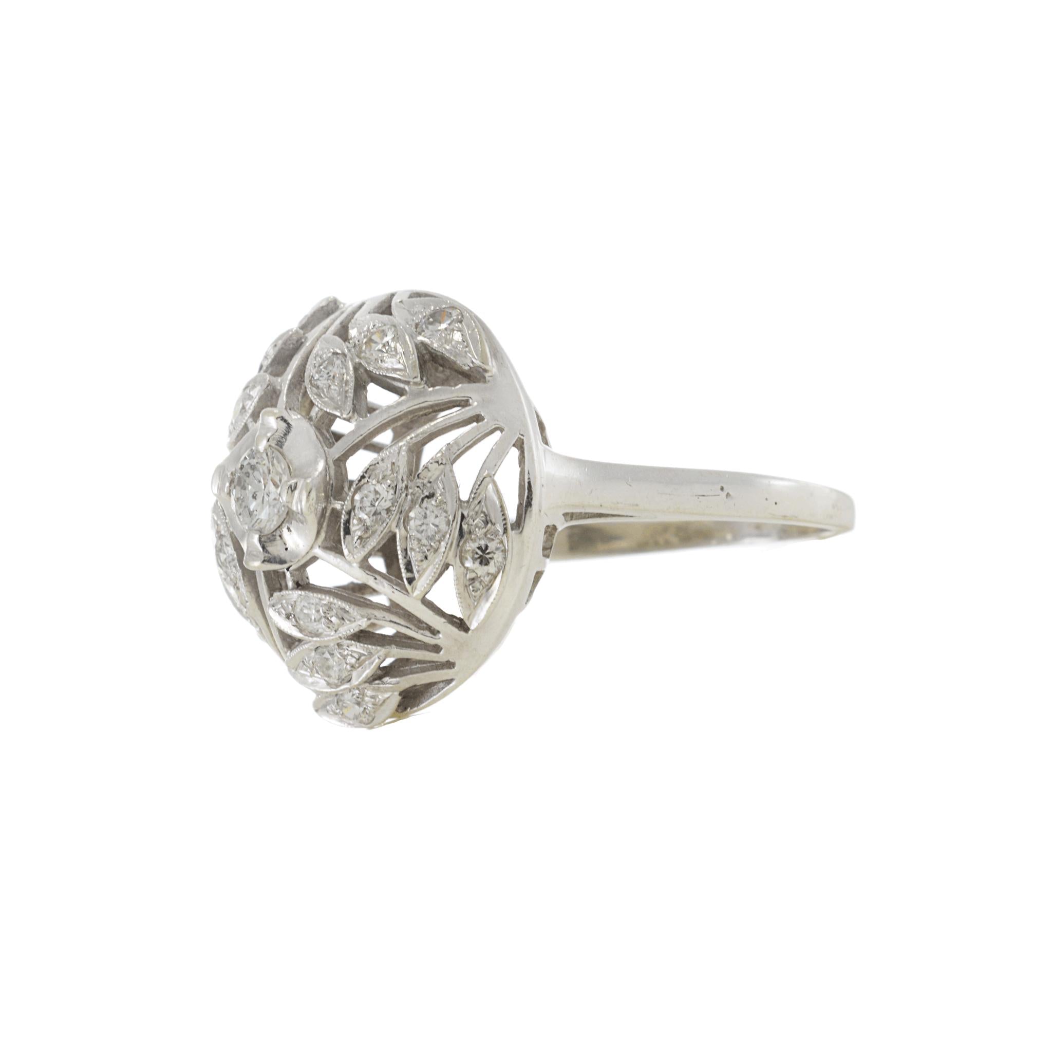 Vintage Retro Era Fancy Dome Diamond Ring