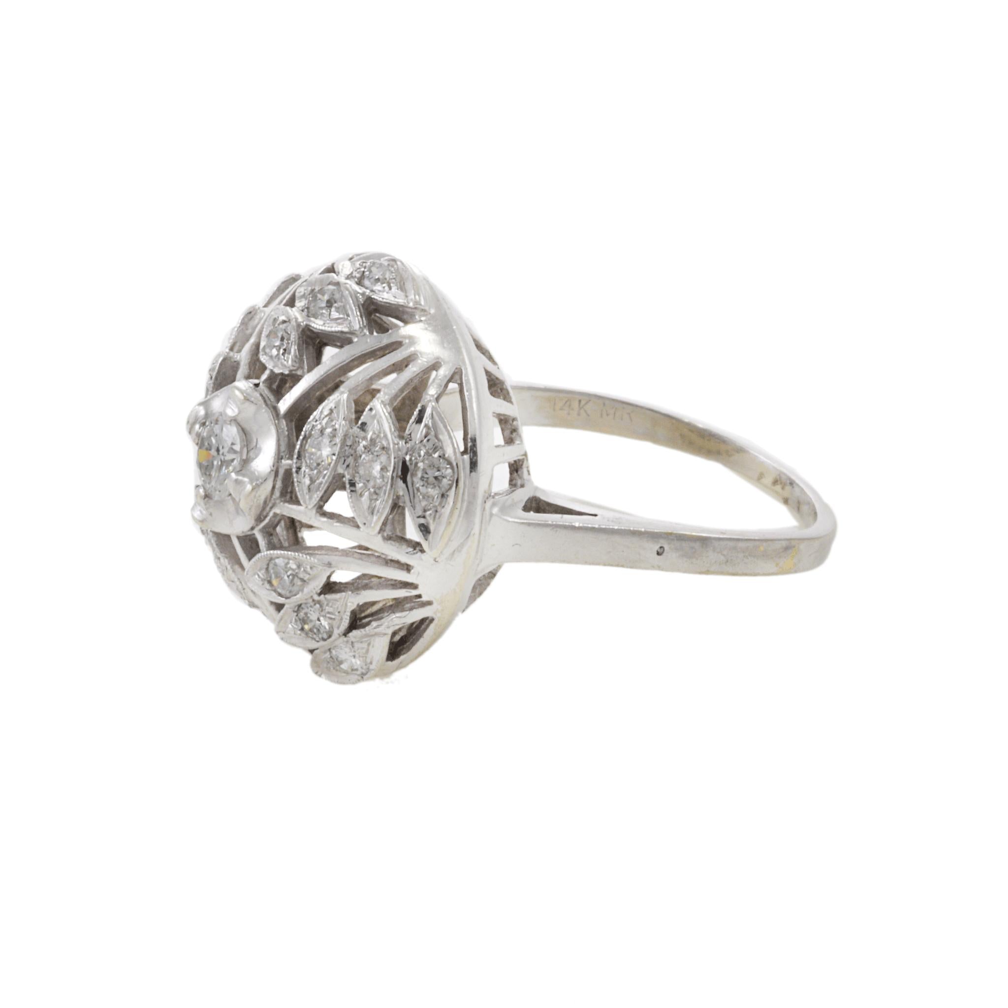 Vintage Retro Era Fancy Dome Diamond Ring