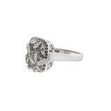 14KT White Gold White and Black Diamond Ring