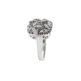 14KT White Gold White and Black Diamond Ring