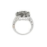 14KT White Gold White and Black Diamond Ring