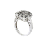 14KT White Gold White and Black Diamond Ring