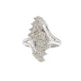 Retro Era 14KT White Gold Diamond Cluster Ring