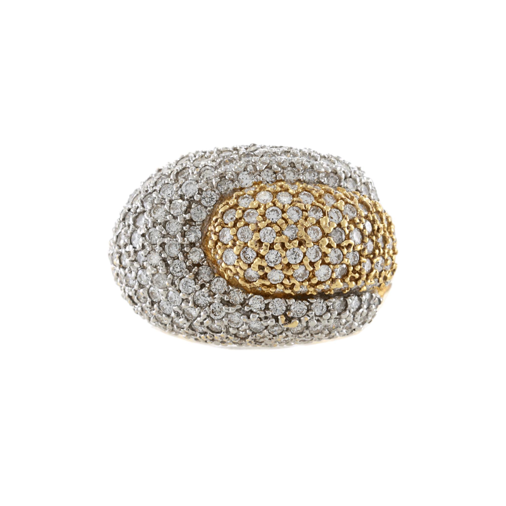 14KT Yellow Gold Pave Diamond Ring