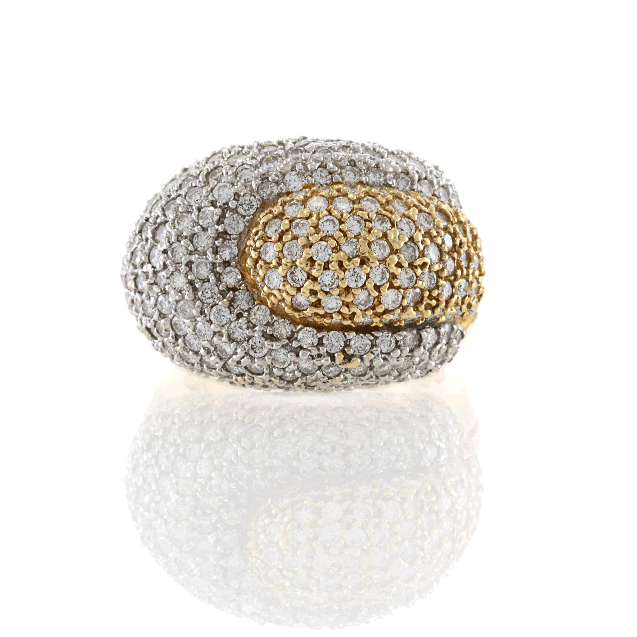 14KT Yellow Gold Pave Diamond Ring