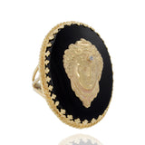 14KT Yellow Gold Retro Oval Versace-Style Ring