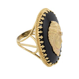 14KT Yellow Gold Retro Oval Versace-Style Ring