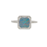 Opal & Diamond Ring in 14KT White Gold