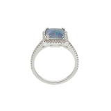 Opal & Diamond Ring in 14KT White Gold