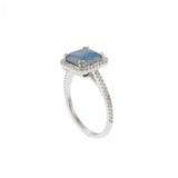 Opal & Diamond Ring in 14KT White Gold