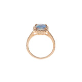14KT Rose Gold Opal & Diamond Ring