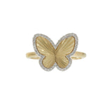 14KT Yellow Gold and Diamond Butterfly Ring