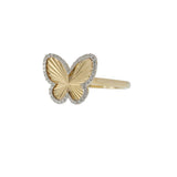 14KT Yellow Gold and Diamond Butterfly Ring