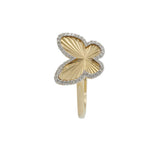 14KT Yellow Gold and Diamond Butterfly Ring