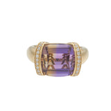 Ametrine and Diamond Ring in 14K Yellow Gold, 7.88ct Center Stone