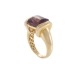 Ametrine and Diamond Ring in 14K Yellow Gold, 7.88ct Center Stone