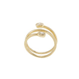Finger Wrap Ring with Oval Diamonds in 14K Yellow Gold