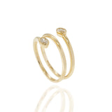 Finger Wrap Ring with Oval Diamonds in 14K Yellow Gold