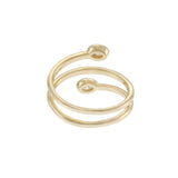 Finger Wrap Ring with Oval Diamonds in 14K Yellow Gold