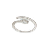 14KT White Gold Aquamarine and Diamond Finger Wrap Ring