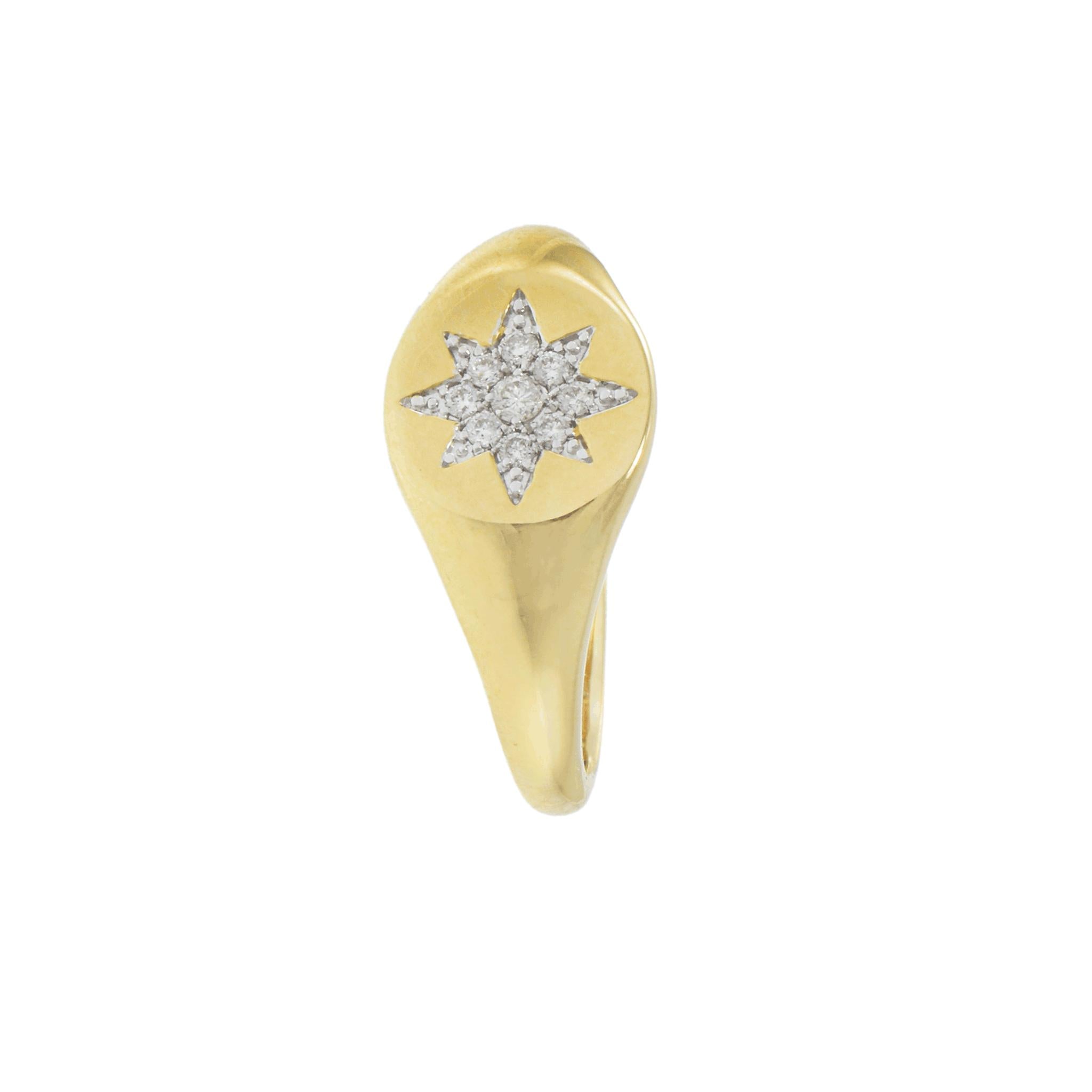 14KT Yellow Gold Starburst Diamond Ring