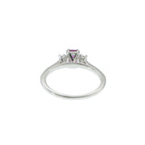 Emerald Cut Ruby Center and Diamond Ring in 14KT White Gold