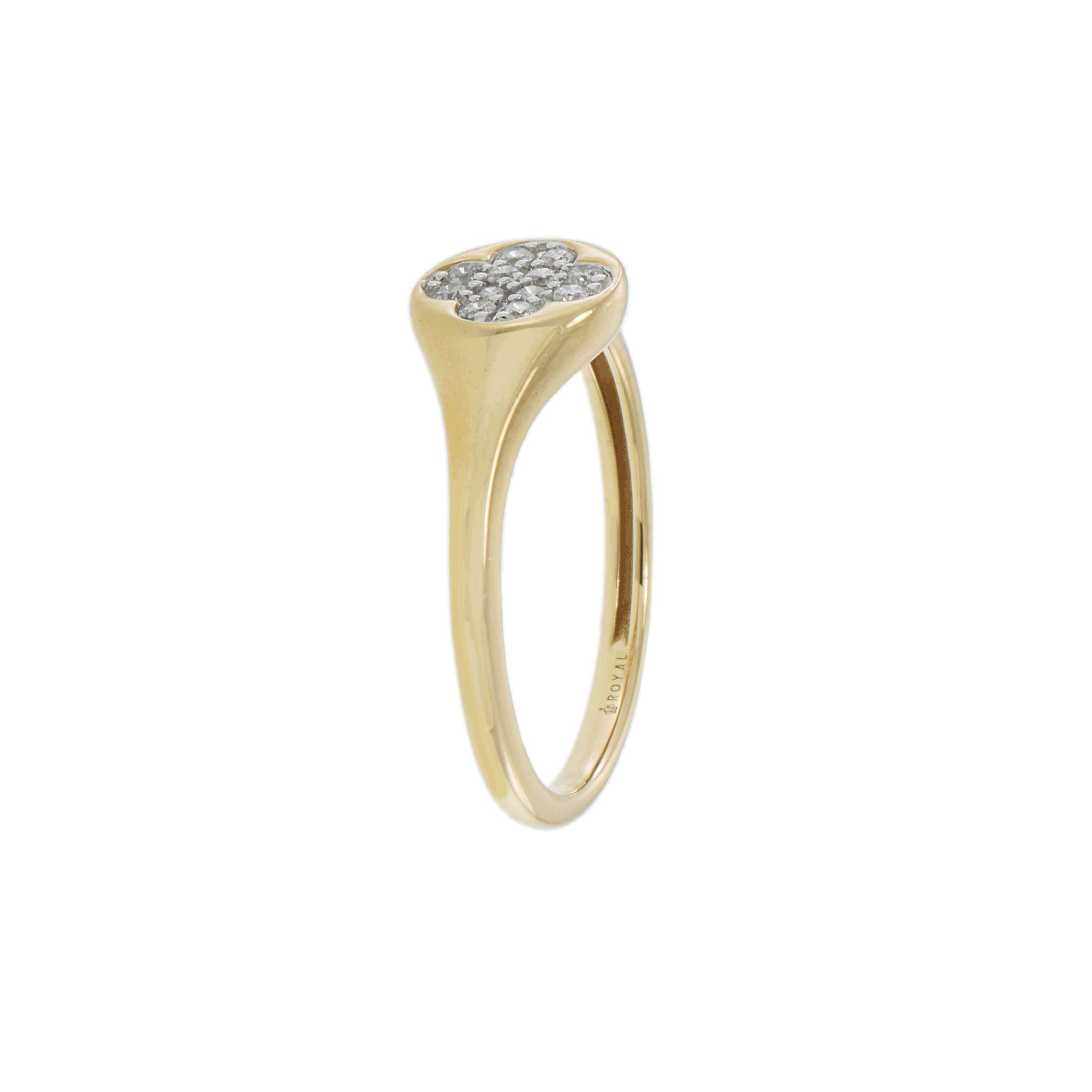 14KT Yellow Gold Clover Diamond Ring