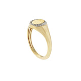 14KT Yellow Gold Signet Diamond Ring