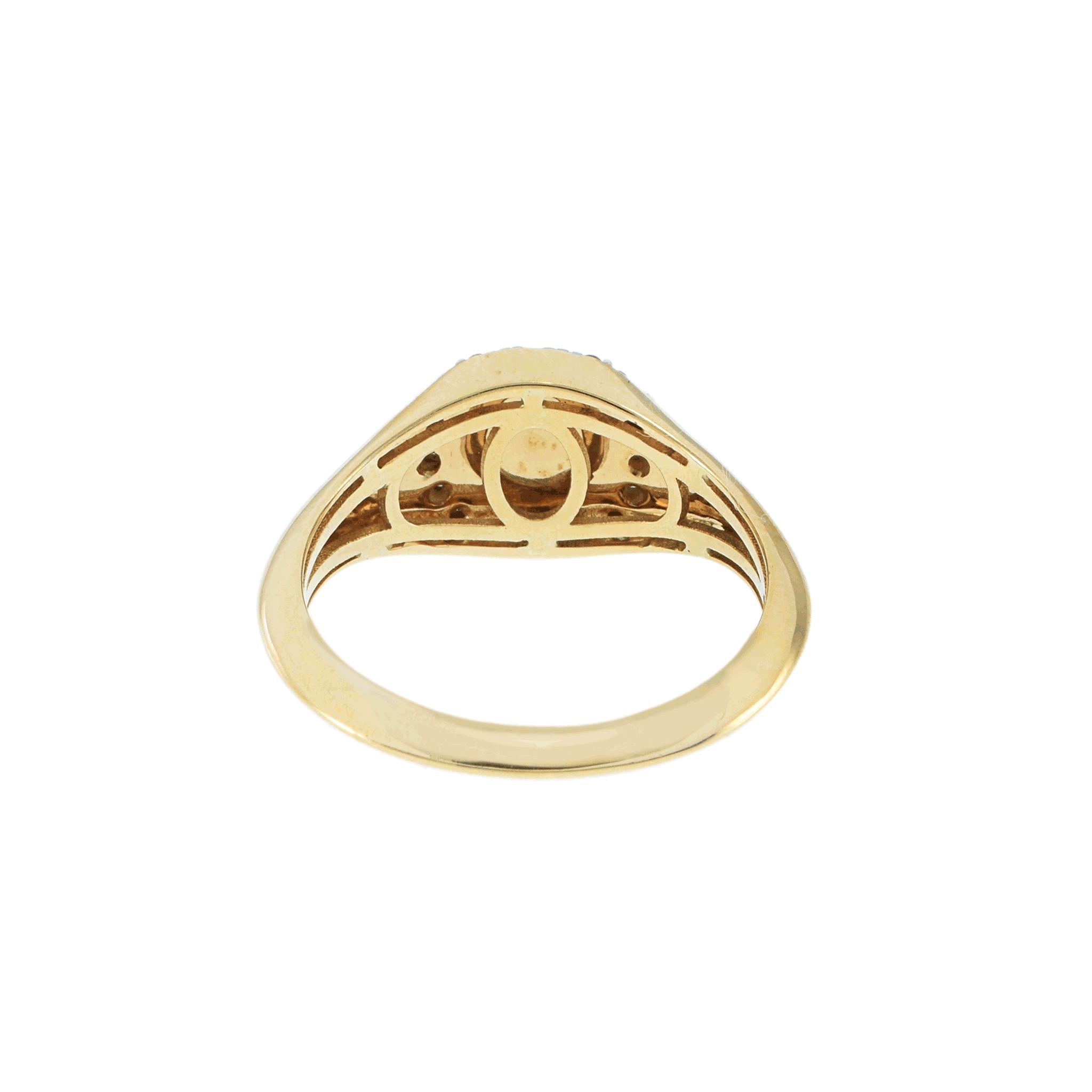 14KT Yellow Gold Signet Diamond Ring