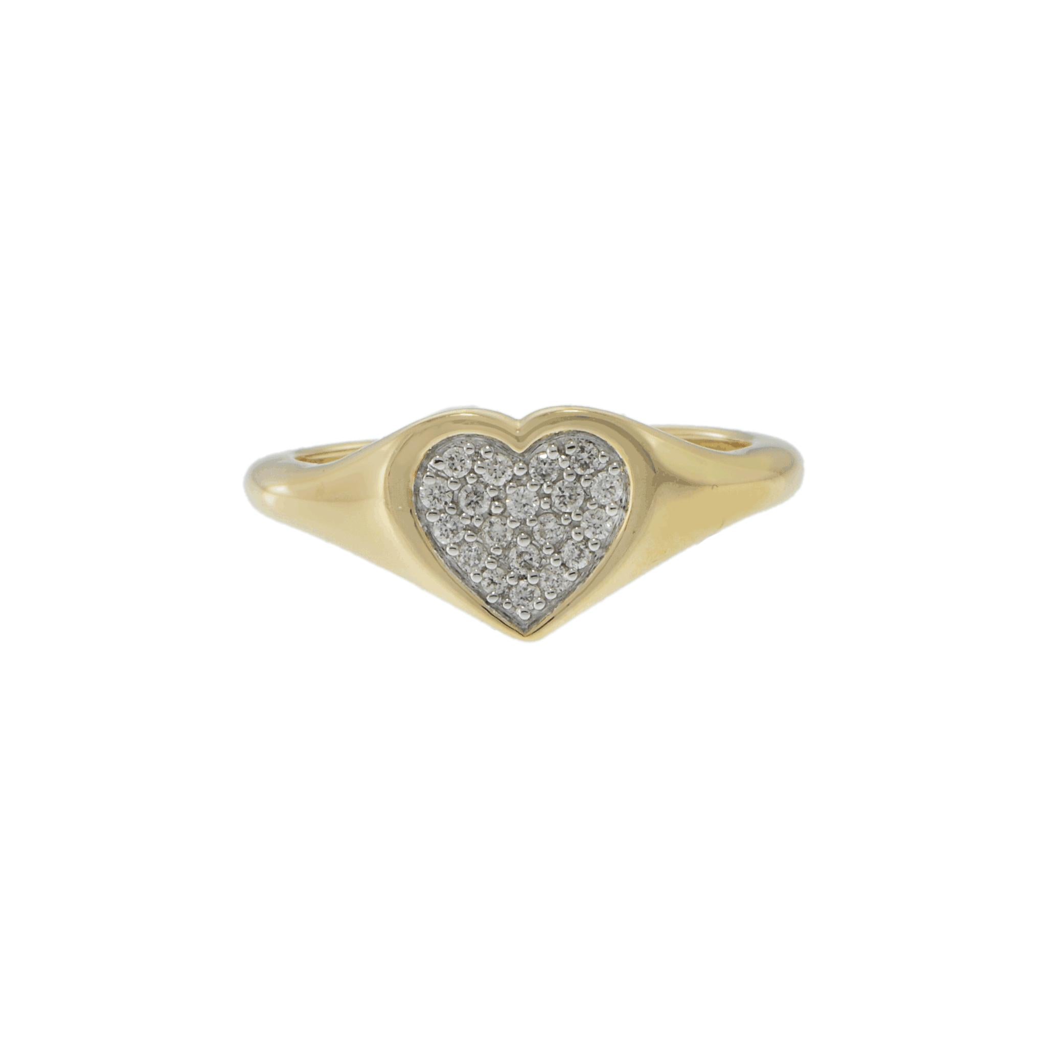 14KT Yellow Gold Heart Shaped Diamond Ring