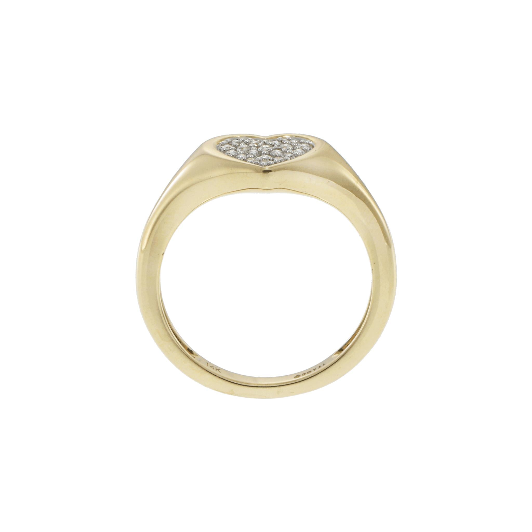 14KT Yellow Gold Heart Shaped Diamond Ring