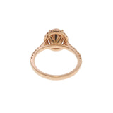 14KT Rose Gold Oval Morganite Ring with Diamond Halo and Shank