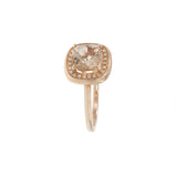14KT Rose Gold Square Morganite Ring with Diamond Halo