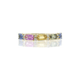 Multi-Color Sapphire and Diamond Ring in 14KT Yellow Gold