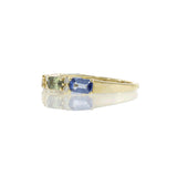 Multi-Color Sapphire and Diamond Ring in 14KT Yellow Gold